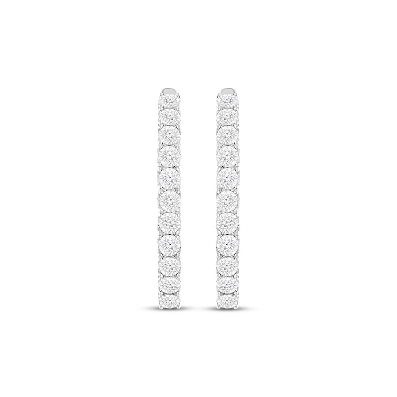 Main Image 2 of Diamond Hoop Earrings 1/4 ct tw Sterling Silver