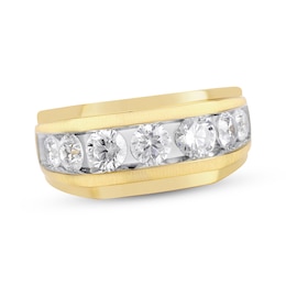 Men’s Seven-Stone Round-Cut Diamond Band 2 ct tw 10K Yellow Gold