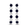 Thumbnail Image 1 of Round-Cut Blue & White Lab-Created Sapphire Hoop Earrings Sterling Silver