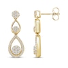 Thumbnail Image 1 of Round-Cut Multi-Diamond Teardrop Earrings 3/8 ct tw 10K Yellow Gold