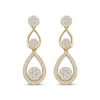 Thumbnail Image 2 of Round-Cut Multi-Diamond Teardrop Earrings 3/8 ct tw 10K Yellow Gold