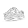 Thumbnail Image 1 of Vintage-Inspired Princess-Cut Diamond Bridal Set 1/3 ct tw 10K White Gold