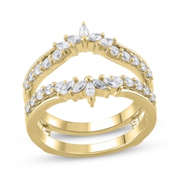 Marquise & Round-Cut Diamond Enhancer Ring 3/4 ct tw 14K Yellow Gold