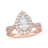 Thumbnail Image 1 of Neil Lane Artistry Pear-Shaped Lab-Grown Diamond Halo Engagement Ring 2-1/3 ct tw 14K Rose Gold