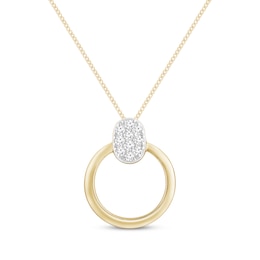 Diamond Loop Necklace 1/15 ct tw 10K Yellow Gold 19&quot;