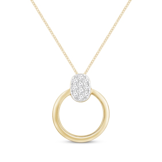 Diamond Loop Necklace 1/15 ct tw 10K Yellow Gold 19"