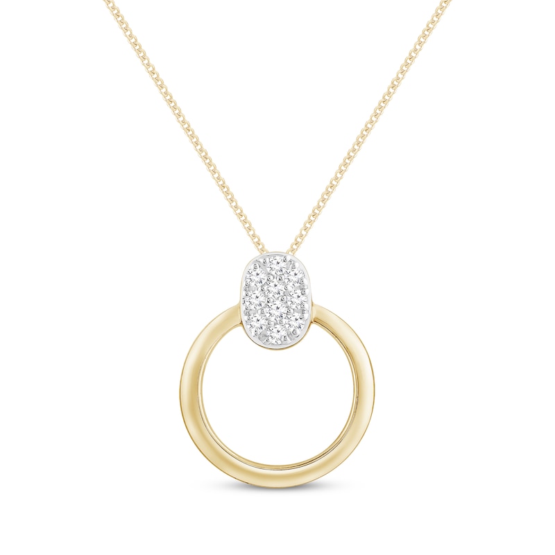 Main Image 1 of Diamond Loop Necklace 1/15 ct tw 10K Yellow Gold 19&quot;