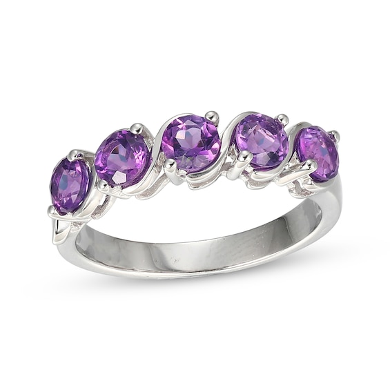 Amethyst S-Curve Ring Sterling Silver