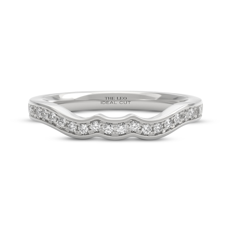 Main Image 3 of THE LEO Ideal Cut Diamond Contour Wedding Band 1/5 ct tw 14K White Gold