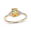 Thumbnail Image 0 of Emerald-Cut Citrine & Diamond Accent Ring 10K Yellow Gold
