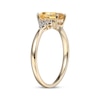 Thumbnail Image 1 of Emerald-Cut Citrine & Diamond Accent Ring 10K Yellow Gold