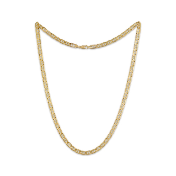 Solid Diamond-Cut Mariner Link Chain Necklace 4.35mm 10K Yellow Gold 20"