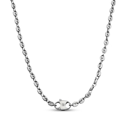 Solid Puff Mariner Chain Necklace 4.29mm Sterling Silver 22&quot;
