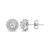 Thumbnail Image 1 of Diamond Scallop Halo Stud Earrings 1/2 ct tw 10K White Gold