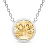 Thumbnail Image 0 of Citrine Solitaire Bezel-Set Necklace Sterling Silver 18"