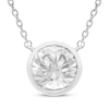 Thumbnail Image 1 of White Lab-Created Sapphire Solitaire Bezel-Set Necklace Sterling Silver 18&quot;