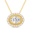Thumbnail Image 0 of Lab-Created Diamonds by KAY Oval-Cut Halo Necklace 1 ct tw 14K Yellow Gold 18"