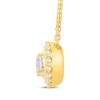Thumbnail Image 1 of Lab-Created Diamonds by KAY Oval-Cut Halo Necklace 1 ct tw 14K Yellow Gold 18"
