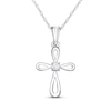 Thumbnail Image 1 of Diamond Accent Cross Necklace 14K White Gold 18&quot;