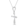 Thumbnail Image 2 of Diamond Accent Cross Necklace 14K White Gold 18&quot;