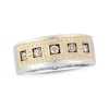 Thumbnail Image 1 of Men's Brown & White Diamond Ring 1/2 ct tw Round-cut 10K Two-Tone Gold