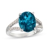 Thumbnail Image 1 of Le Vian Oval-Cut Blue Topaz Ring 1/4 ct tw Diamonds 14K Vanilla Gold