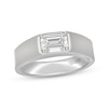 Thumbnail Image 1 of Men's Neil Lane Artistry Emerald-Cut Lab-Grown Diamond Solitaire Wedding Band 1-1/2 ct tw 14K White Gold