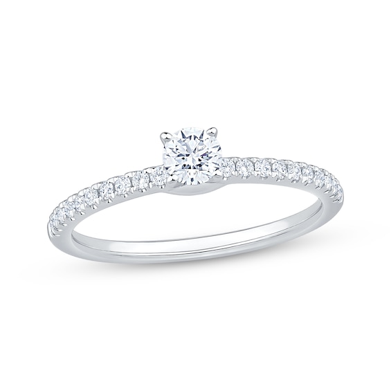 Round-Cut Diamond Engagement Ring 3/8 ct tw 14K White Gold