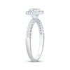 Thumbnail Image 2 of Oval-Cut Diamond Halo Engagement Ring 3/4 ct tw 14K White Gold