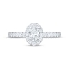 Thumbnail Image 3 of Oval-Cut Diamond Halo Engagement Ring 3/4 ct tw 14K White Gold