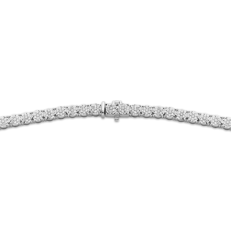 Main Image 2 of Men's Multi-Diamond Tennis Necklace 2-3/4 ct tw 10K White Gold 22&quot;