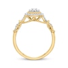 Thumbnail Image 2 of Multi-Diamond Cushion Halo Promise Ring 1/4 ct tw 10K Yellow Gold
