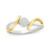 Thumbnail Image 0 of Diamond Bypass Promise Ring 1/10 ct tw Sterling Silver & 10K Yellow Gold