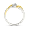 Thumbnail Image 2 of Diamond Bypass Promise Ring 1/10 ct tw Sterling Silver & 10K Yellow Gold