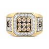 Thumbnail Image 1 of Men's Champagne & White Diamond Octagon Ring 2 ct tw 10K Yellow Gold