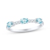 Thumbnail Image 1 of Oval-Cut Swiss Blue Topaz & Diamond Ring 1/10 ct tw Sterling Silver