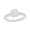 Thumbnail Image 1 of Diamond Cushion Halo Promise Ring 1/5 ct tw 10K White Gold