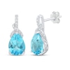 Thumbnail Image 1 of Pear-Shaped Swiss Blue Topaz & White Lab-Created Sapphire Drop Earrings Sterling Silver