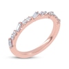 Thumbnail Image 2 of Tilted Baguette & Round-Cut Alternating Diamond Anniversary Ring 1/3 ct tw 14K Rose Gold