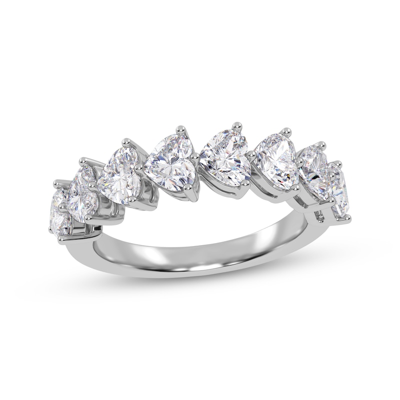 Main Image 1 of Lab-Grown Diamonds by KAY Heart-Shaped East-West Anniversary Ring 2 ct tw 14K White Gold