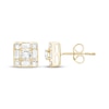 Thumbnail Image 1 of Lab-Grown Diamonds by KAY Baguette & Round-Cut Stud Earrings 3/4 ct tw 14K Yellow Gold