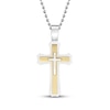 Thumbnail Image 1 of Men's Double Cross Necklace Stainless Steel & Yellow Rhodium 22&quot;