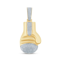 Men's Diamond Boxing Glove Charm 5/8 10K Yellow Gold