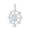 Thumbnail Image 2 of Men's Baguette & Round-Cut Diamond Ship Wheel Charm 1 ct tw 10K White Gold