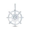 Thumbnail Image 3 of Men's Baguette & Round-Cut Diamond Ship Wheel Charm 1 ct tw 10K White Gold