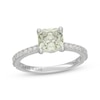 Thumbnail Image 1 of Neil Lane Cushion-Cut Green Quartz & Diamond Halo Engagement Ring 3/8 ct tw 14K White Gold