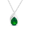 Thumbnail Image 2 of Pear-Shaped Lab-Created Emerald & White Lab-Created Sapphire Gift Set Sterling Silver