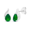 Thumbnail Image 4 of Pear-Shaped Lab-Created Emerald & White Lab-Created Sapphire Gift Set Sterling Silver