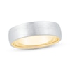 Thumbnail Image 1 of Men's Brushed Wedding Band 10K Two-Tone Gold 6mm