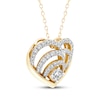 Thumbnail Image 2 of Diamond Layered Heart Necklace 1/2 ct tw 10K Yellow Gold 17&quot;